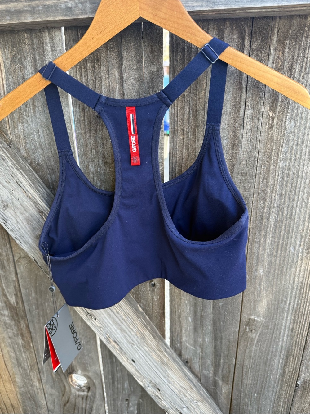 G/FORE Navy Blue Racerback Sports Bra - Picture 2 of 4